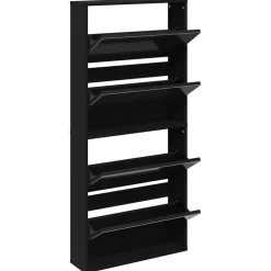 vidaXL Armoire à chaussures avec miroir à 4 niveaux 63x17x134 cm