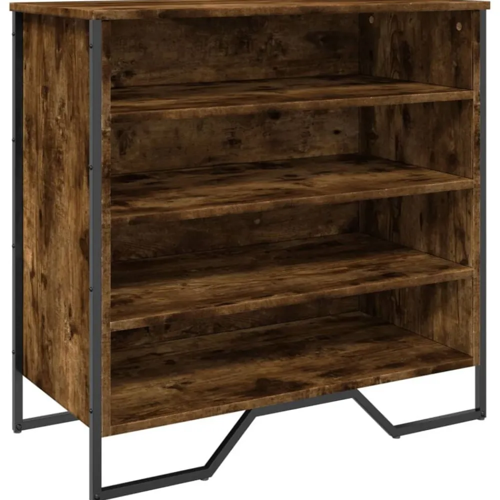 Produits Ménagers-vidaXL Armoire à chaussures chêne fumé 80x38x78 cm bois d'ingénierie Chêne fumé