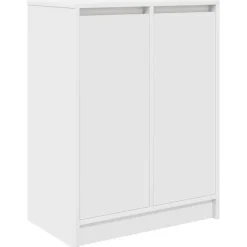 Produits Ménagers-vidaXL Armoire à chaussures 57x34x76 cm bois d'ingénierie Blanc