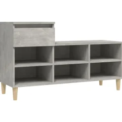 Produits Ménagers-vidaXL Armoire à chaussures 102x36x60 cm Bois d'ingénierie Gris béton