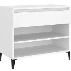 Produits Ménagers-vidaXL Armoire à chaussures 70x36x60 cm Bois d'ingénierie Blanc