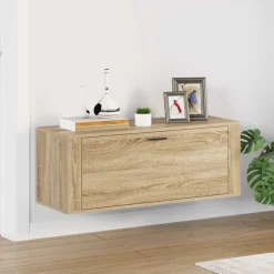 Produits Ménagers-vidaXL Armoire à chaussures murale Chêne sonoma 100x35x38 cm Ch&ecirc;ne sonoma