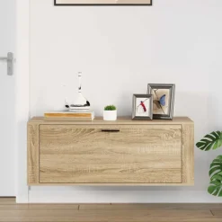 Produits Ménagers-vidaXL Armoire à chaussures murale Chêne sonoma 100x35x38 cm Chêne sonoma