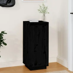 Produits Ménagers-vidaXL Armoire à chaussures 35x35x80 cm Bois de pin massif Noir