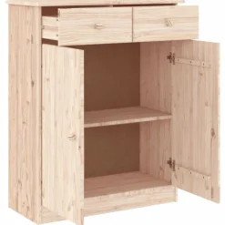 Produits Ménagers-vidaXL Armoire à chaussures ALTA 77x35x96 cm bois massif de pin Naturel