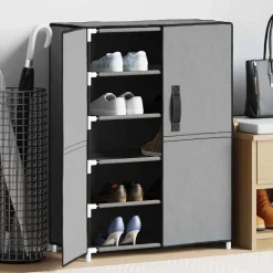 Produits Ménagers-vidaXL Armoire à chaussures 60x28x90 cm Tissu Gris