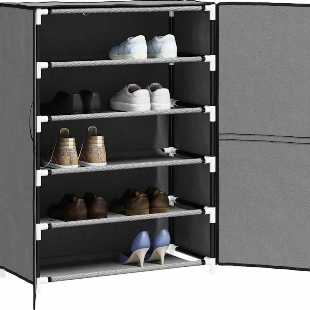 Produits Ménagers-vidaXL Armoire à chaussures 60x28x90 cm Tissu Gris