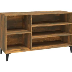 Produits Ménagers-vidaXL Armoire à chaussures Chêne fumé 102x36x60 cm Bois d'ingénierie Ch&ecirc;ne fumé