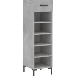 Produits Ménagers-vidaXL Armoire à chaussures 30x35x105 cm bois d'ingénierie Gris béton