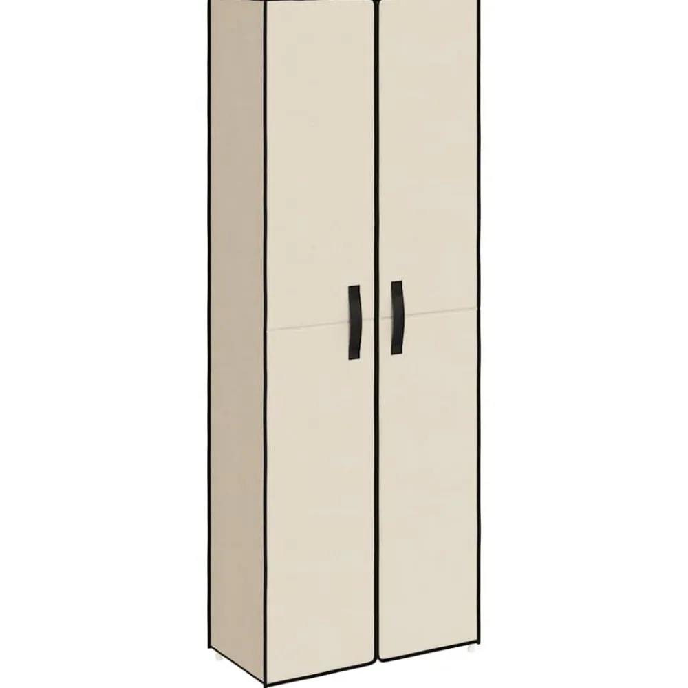 vidaXL Armoire à chaussures Crème 60x30x166 cm Tissu