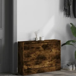 Produits Ménagers-vidaXL Armoire à chaussures chêne fumé 80x21x57 cm bois ingénierie Chêne fumé