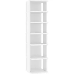 Produits Ménagers-vidaXL Armoire à chaussures 27,5x27x102 cm Bois d'ingénierie Blanc
