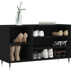Produits Ménagers-vidaXL Armoire à chaussures 102x36x60 cm Bois d'ingénierie Noir