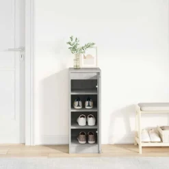 Produits Ménagers-vidaXL Armoire à chaussures 29,5x34x76 cm bois d'ingénierie Gris béton