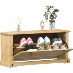 Produits Ménagers-vidaXL Armoire à chaussures Corona 99x32x138 cm bois de pin massif