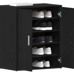 vidaXL Armoire à chaussures Noir 60x35x70 cm Bois d’ingénierie