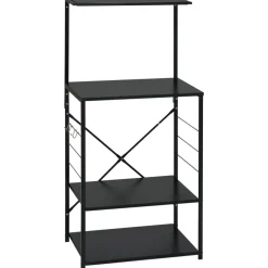 Arts De La Table & Arts Culinaires-vidaXL Armoire à four à micro-ondes 60x39,6x123cm bois ingénierie Noir