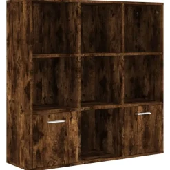 vidaXL Armoire à livres Chêne fumé 98x30x98 cm