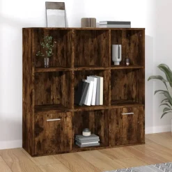 vidaXL Armoire à livres Chêne fumé 98x30x98 cm