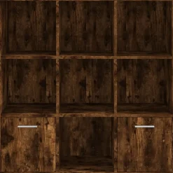 vidaXL Armoire à livres Chêne fumé 98x30x98 cm