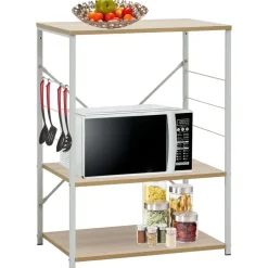 vidaXL Armoire à micro-ondes Blanc et chêne 60x39,6x79,5 cm