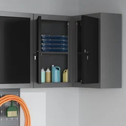 vidaXL Armoire à outils avec étagère et gris 55 x 55 x 55 cm