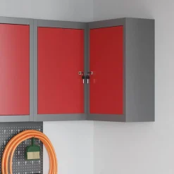 Accessoires De Quincaillerie-vidaXL Armoire à outils avec étagère et Gris 55 x 55 x 55 cm Rouge