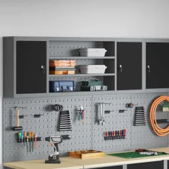 vidaXL Armoire à outils avec étagère et gris 150 x 20 x 55 cm