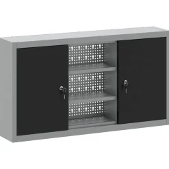 Accessoires De Quincaillerie-vidaXL Armoire à outils avec étagère et gris 50 x 20 x 55 cm Noir