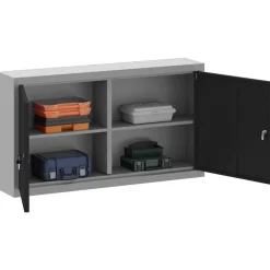 Accessoires De Quincaillerie-vidaXL Armoire à outils avec étagère et gris 50 x 20 x 55 cm Noir