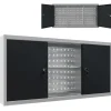 Accessoires De Quincaillerie-vidaXL Armoire à outils murale Style Industriel Métal Gris et noir