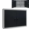 vidaXL Armoire à outils murale Style Industriel Métal Gris et noir