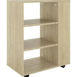Armoires & Meubles De Rangement-vidaXL Armoire à roulettes Chêne Sonoma 60x35x75 cm Bois d’ingénierie Ch&ecirc;ne sonoma