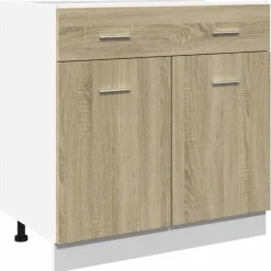 Armoires & Meubles De Rangement-vidaXL Armoire à tiroirs inférieure "Lyon" Chêne Sonoma 80 x 46 x 81,5 cm Bois d'ingénierie Ch&ecirc;ne sonoma