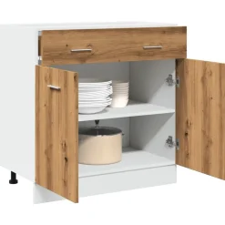 Armoires & Meubles De Rangement-vidaXL Armoire à tiroirs "Lyon" Chêne artisanal 80 x 46 x 81,5 cm Bois d'ingénierie ch&ecirc;ne artisanal