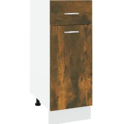 Armoires & Meubles De Rangement-vidaXL Armoire à tiroirs "Lyon" Chêne fumé 30 x 46 x 81,5 cm Bois d'ingénierie Ch&ecirc;ne fumé