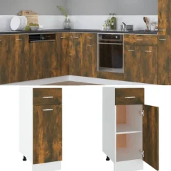 Armoires & Meubles De Rangement-vidaXL Armoire à tiroirs "Lyon" Chêne fumé 30 x 46 x 81,5 cm Bois d'ingénierie Ch&ecirc;ne fumé