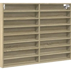 Étagères-vidaXL Armoire à vitrine chêne sonoma 100x8,5x75 cm bois d'ingénierie Ch&ecirc;ne sonoma