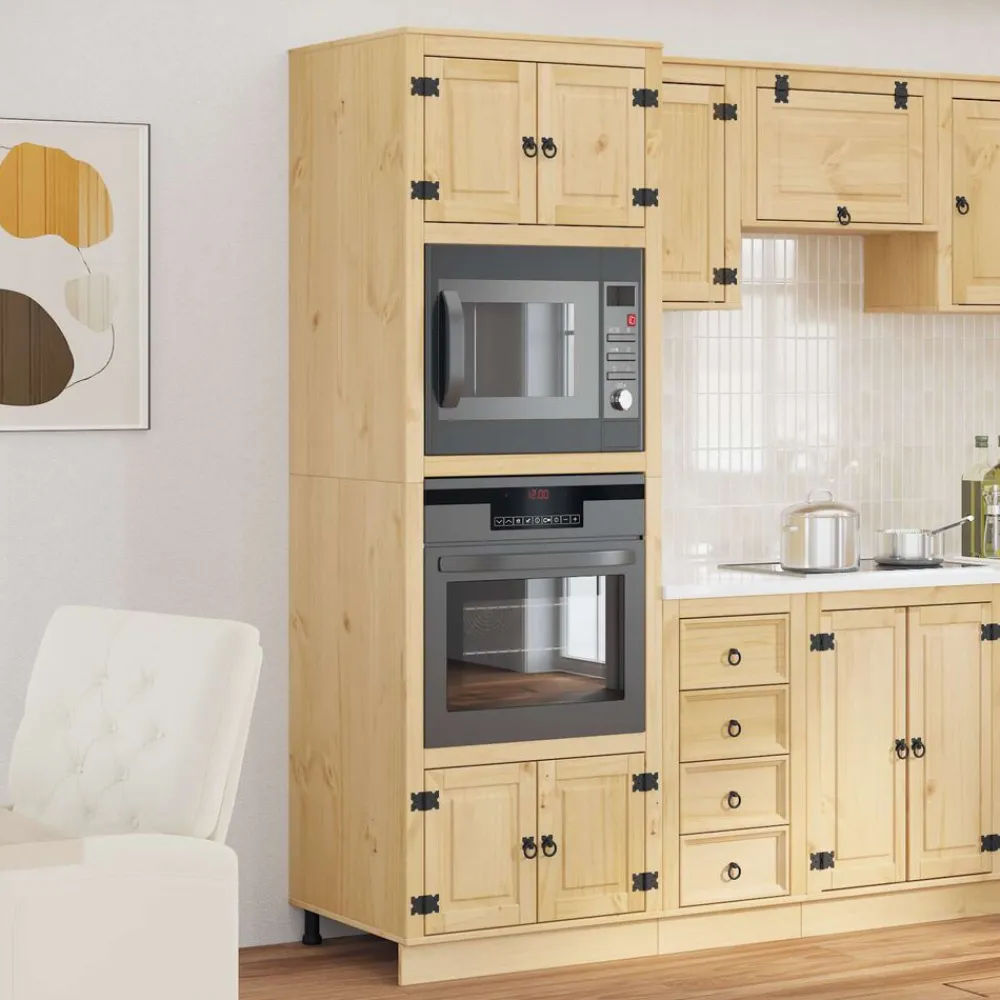 vidaXL Armoire avec étagère SKI Brun Miel 66 x 58 x 207 cm Pin massif