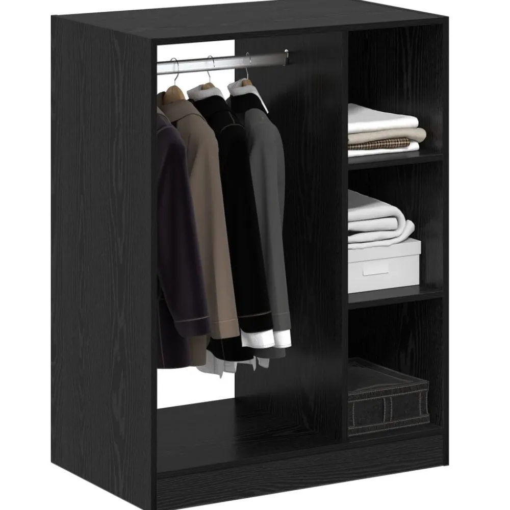 Produits Ménagers-vidaXL Armoire avec étagère avec stockage Chêne noir 77 x 48 x 102 cm Ch&ecirc;ne noir