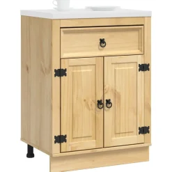 Armoires & Meubles De Rangement-vidaXL Armoire avec tiroir SKI Brun Miel 60 x 46 x 81,5 cm Pin massif