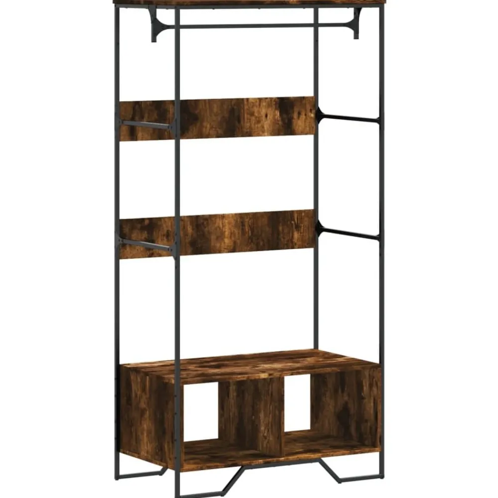 Produits Ménagers-vidaXL Armoire chêne fumé 90x50x180 cm bois d'ingénierie Chêne fumé