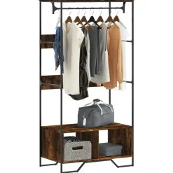 Produits Ménagers-vidaXL Armoire chêne fumé 90x50x180 cm bois d'ingénierie Ch&ecirc;ne fumé