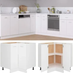 vidaXL Armoire d'angle basse "Lyon" 75,5 x 75,5 x 81,5 cm Bois d'ingénierie