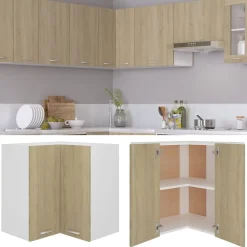 vidaXL Armoire d'angle suspendue "Lyon" Chêne Sonoma 57 x 57 x 60 cm Bois d'ingénierie