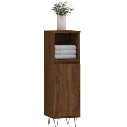 vidaXL Armoire de bain chêne marron 30x30x100 cm bois d'ingénierie