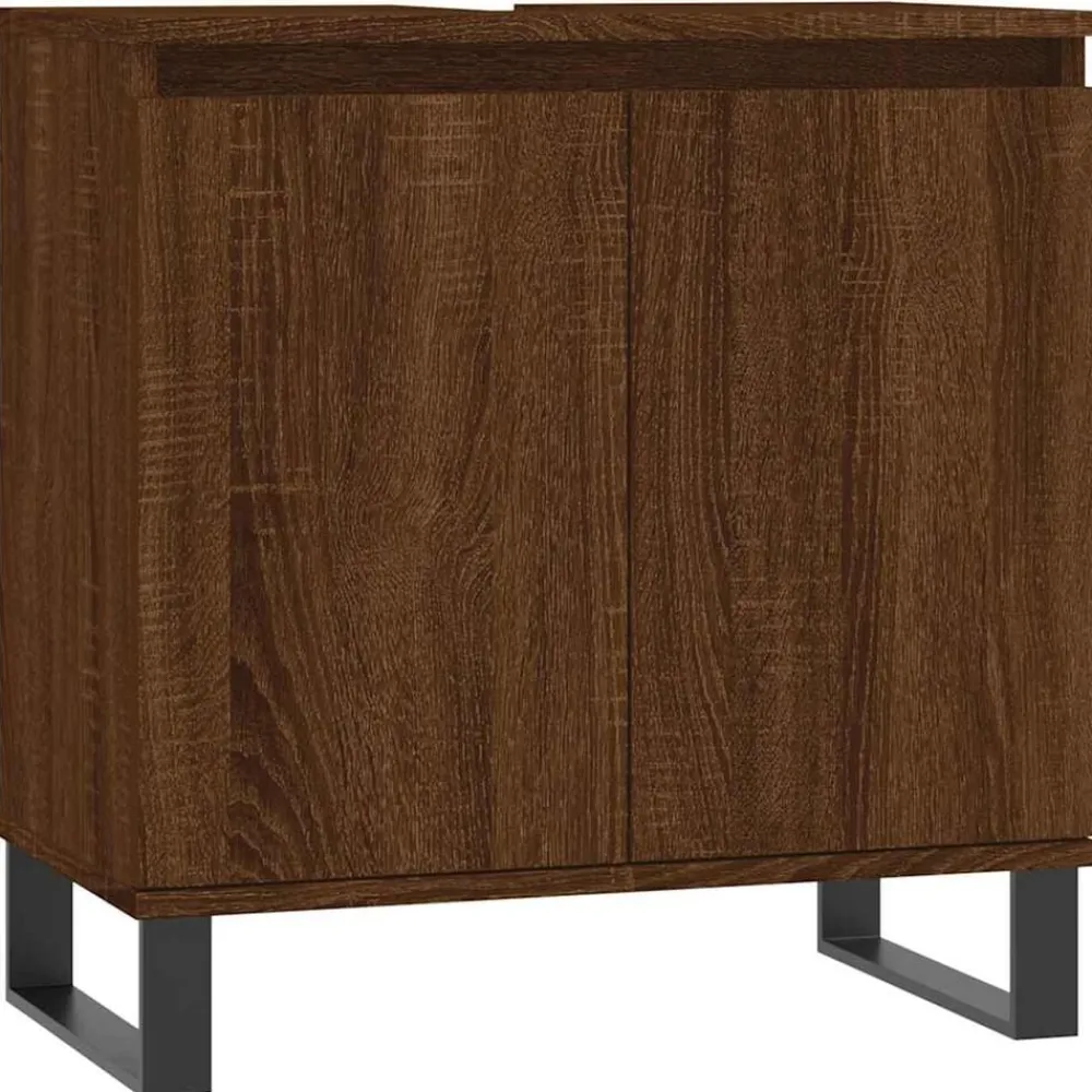 vidaXL Armoire de bain chêne marron 58x33x60 cm bois d'ingénierie