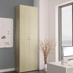 Armoires & Meubles De Rangement-vidaXL Armoire de bureau Chêne sonoma 60x32x190 cm Bois d'ingénierie Ch&ecirc;ne sonoma