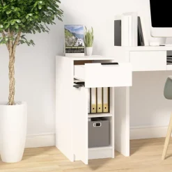 Armoires & Meubles De Rangement-vidaXL Armoire de bureau 33,5x50x75 cm Bois d'ingénierie Blanc