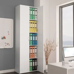 Armoires & Meubles De Rangement-vidaXL Armoire de bureau 60 x 32 x 190 cm Bois d'ingénierie Blanc